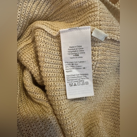 J. Crew Women’s Relaxed Linen Blend Cardigan Sweater in Oatmeal Size Small - Picture 8 of 12